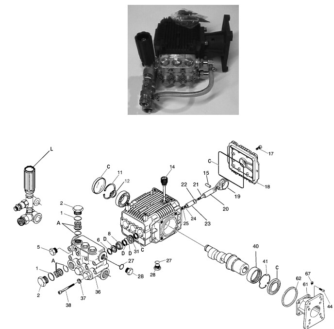 Excell 2830CWBP pump parts